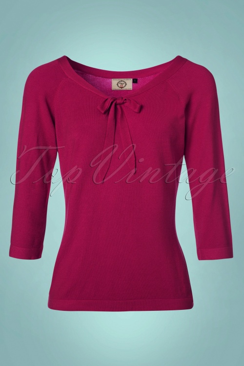 Banned Retro - 50s Pretty Illusion Top in Magenta