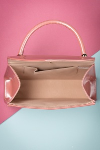La Parisienne - Lillian Lack Flap Bag in Vintage Pink 4