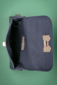 Lindy Bop - 50s Bessa Cherry Polka Handbag in Blue 4