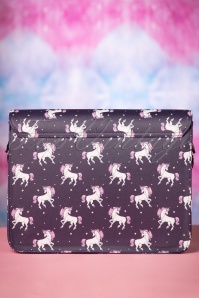 Lindy Bop - 50s Satty Unicorns Satchel Bag in Purple 6