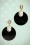 Vixen - 50s Retro Disk Earrings in Gold and Black