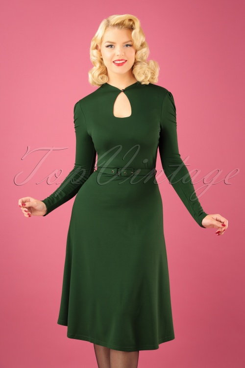 50s Dita Swing Dress in Green