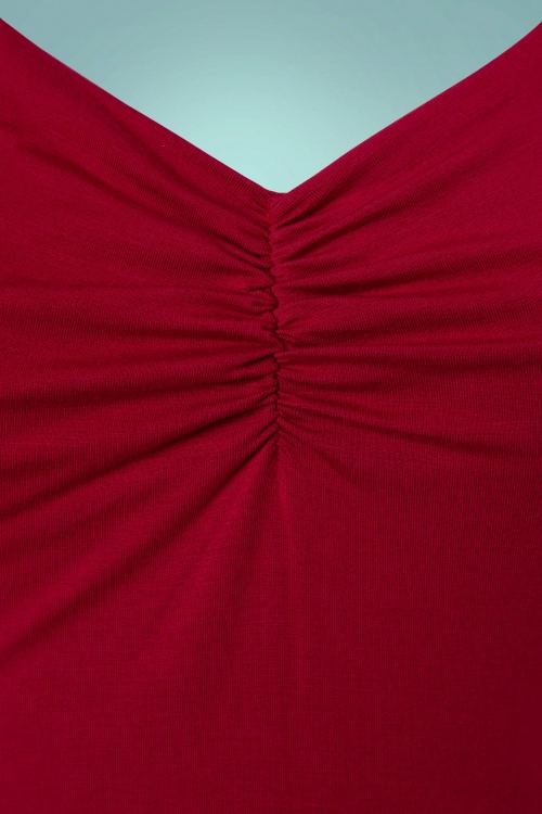 Topvintage Boutique Collection - 50s Donna Top in Winter Red 3