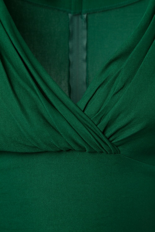 Unique Vintage - 50s Delores Swing Dress in Emerald Green 8
