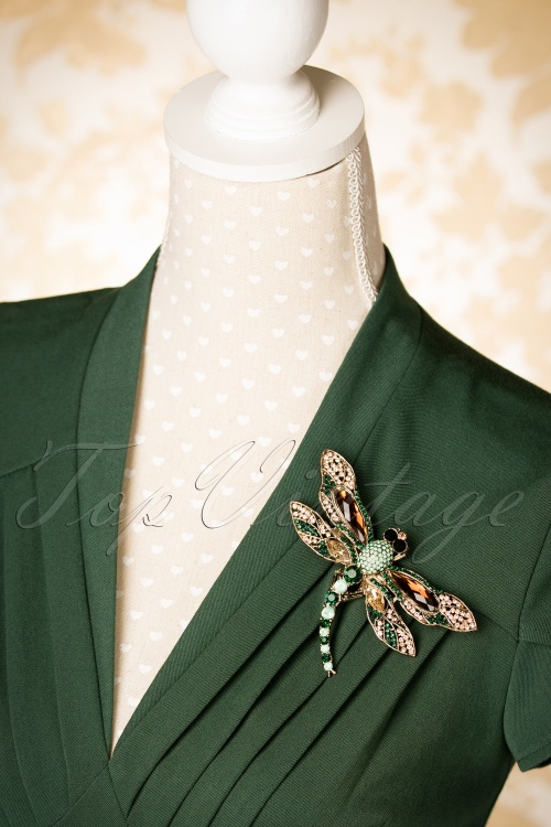 Foxy - Imperial Dragonfly Haarspange und Brosche in Gold