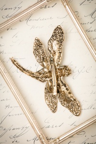 Foxy - 20s Imperial Dragonfly Hair Clip and Brooch in Gold 3