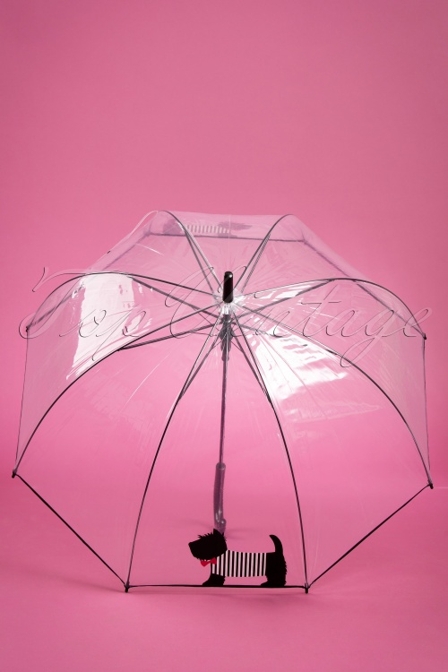 So Rainy - Scottie Dog Transparent Dome Umbrella Années 50