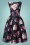 Chi Chi London - Montana Floral Swing Dress Années 50 en Bleu Marine 2
