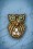 Kaytie - 20s Small Night Owl Brooch in Gold
