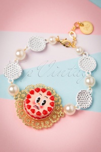 N2 - 50s Gold Plated Scared Strawberry Cream Cake Bracelet