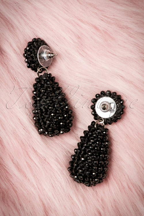 Day&Eve by Go Dutch Label - 60s Maisie Beads Earrings in Black 3