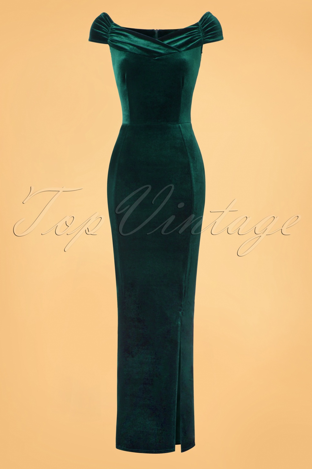 123864 Vintage Chic Velvet Maxi Dress in Green 23916 20161010 0008W full