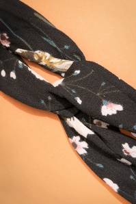  -  50s Floriana Head Band in Black 2