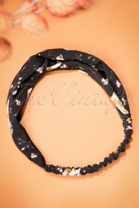  -  50s Floriana Head Band in Black