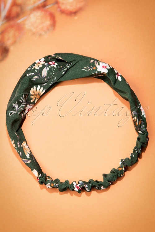  -  50s Floriana Head Band in Green