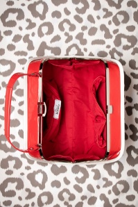 Glamour Bunny - 50s Patent Glitter Box Handbag in Red 4
