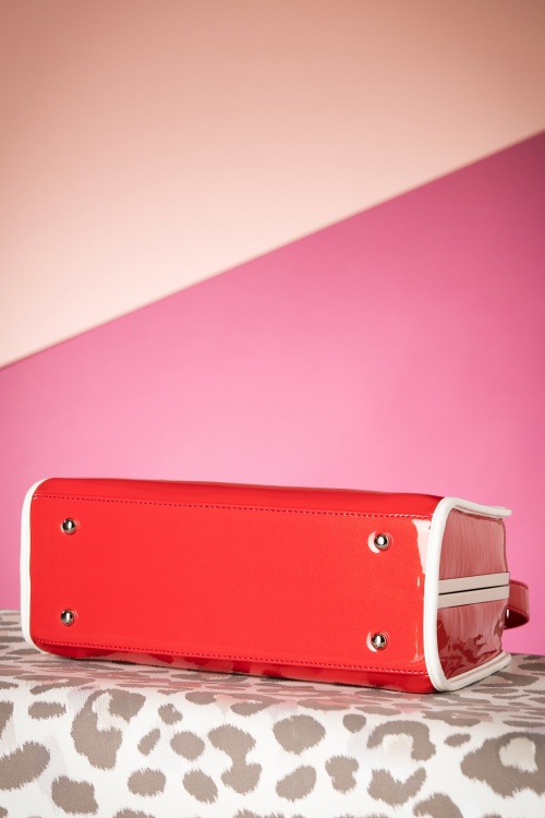 Glamour Bunny - Patent Glitter Box Handbag Années 50 en Rouge 5
