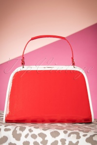 Glamour Bunny - Patent Glitter Box handtas in rood 6