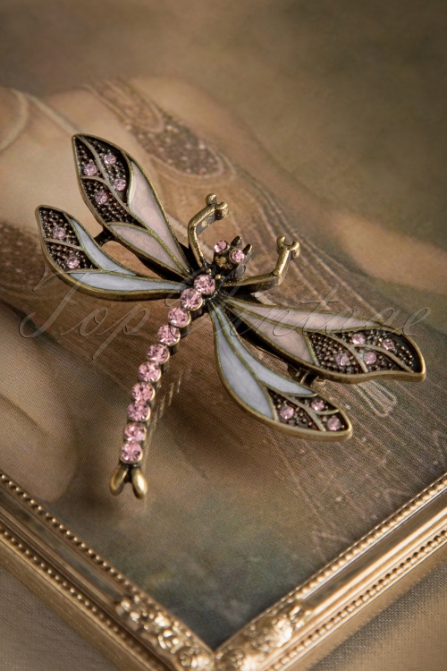 Lovely - How To Train Your Dragonfly Brooch Années 20 en Bleu Grisâtre