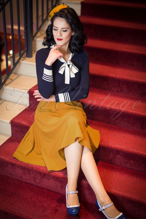 Steady Clothing - 50s Beverly High Waist Swing Skirt in Mustard 3