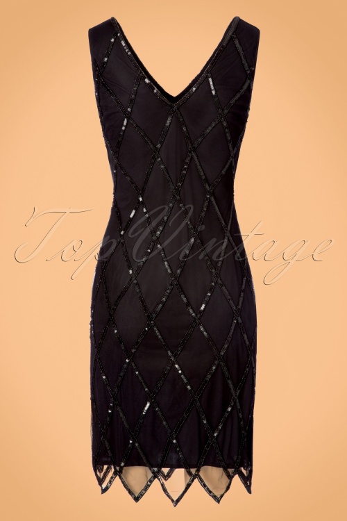 GatsbyLady - 20s Liz Flapper Dress in Black 6
