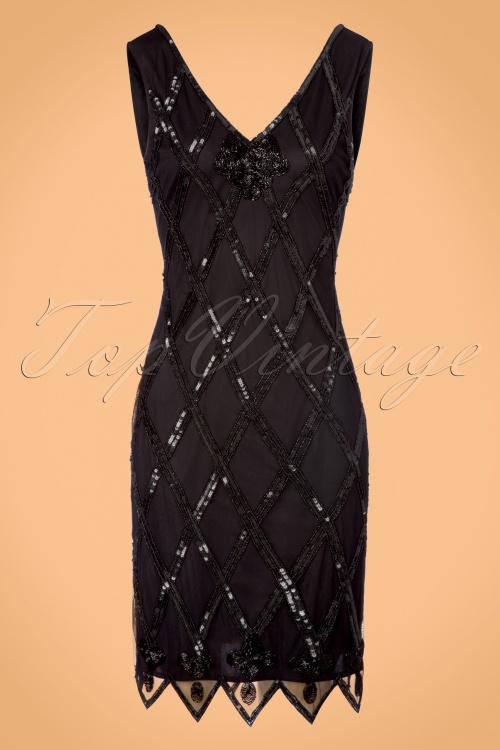 GatsbyLady - 20s Liz Flapper Dress in Black