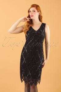 GatsbyLady - 20s Liz Flapper Dress in Black 2