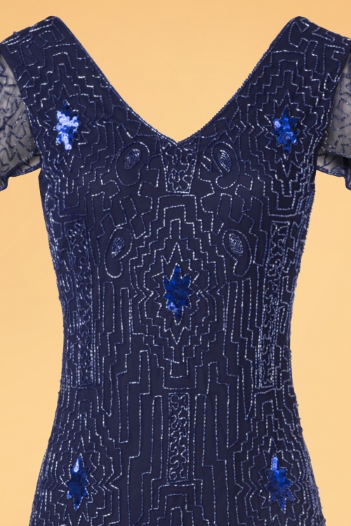 GatsbyLady - Downton Abbey Flapper-jurk in marineblauw 4