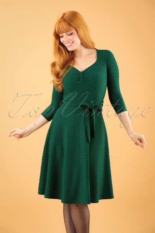 Vintage Chic for Topvintage - 50s Diana Swing Dress in Emerald Green