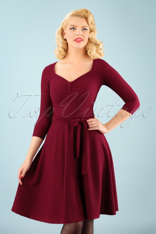 Vintage Chic for Topvintage - 50s Diana Swing Dress in Raspberry