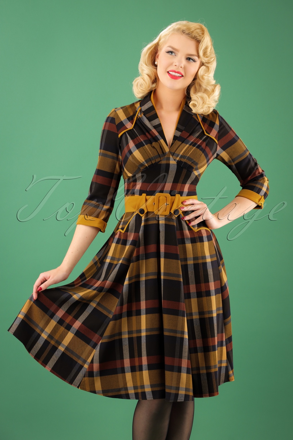 vintage tartan dress
