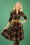 Miss Candyfloss - 50s Tatiana Dora Tartan Swing Dress in Brown and Navy