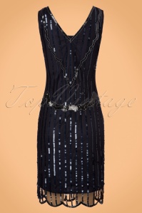 GatsbyLady - Audrey Flapper-Kleid in Schwarz und Marineblau 4