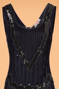 GatsbyLady - Audrey Flapper-Kleid in Schwarz und Marineblau 3