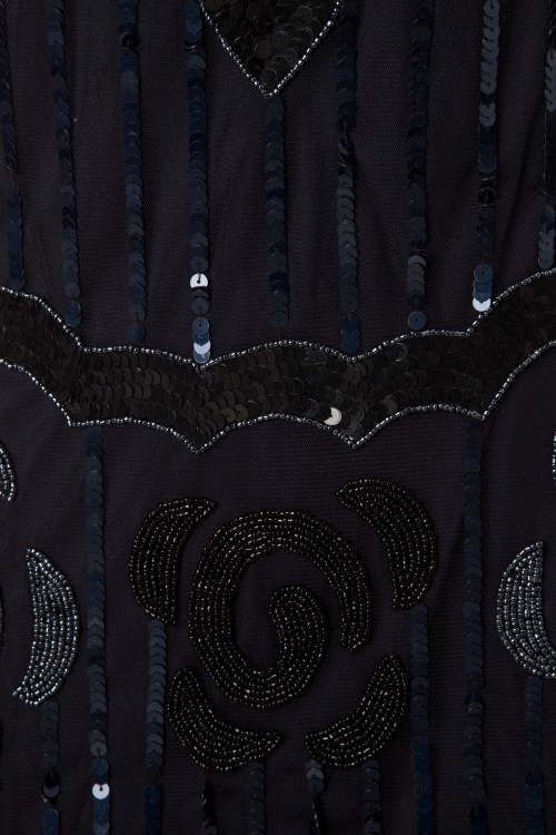 GatsbyLady - 20s Audrey Flapper Dress in Black and Navy 5