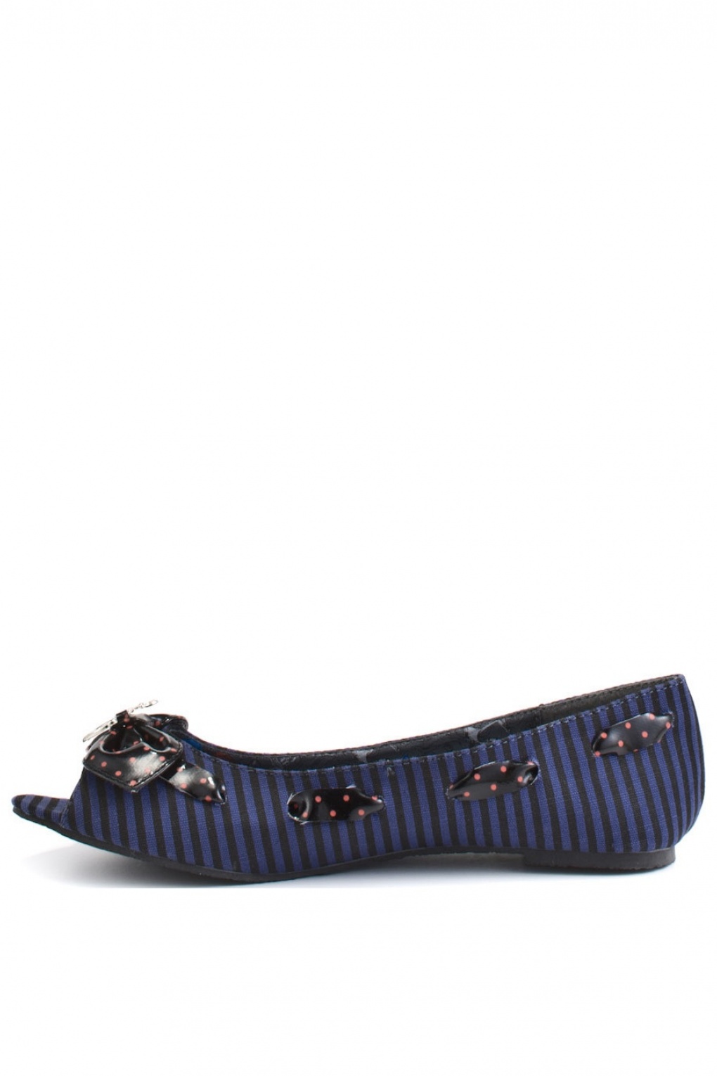 IRON FIST Sinking Ships peep toe flat navy black