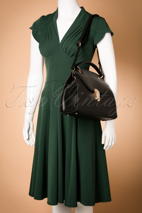 Kaytie - 60s Classy Jane Handbag in Black 7