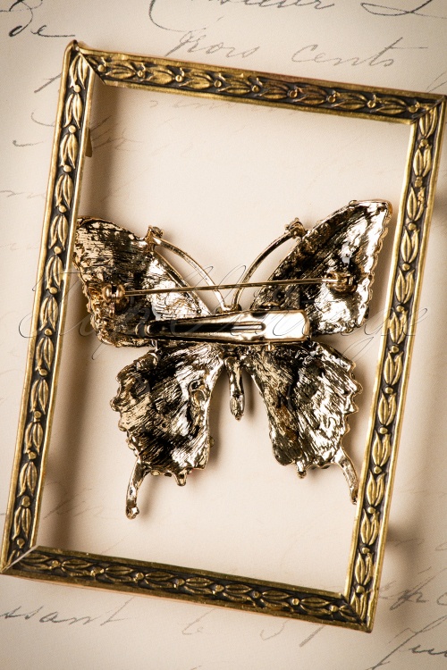 Foxy - 20s Imperial Butterfly Hair Clip and Brooch in Gold 3