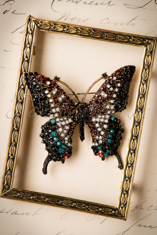 Foxy - 20s Imperial Butterfly Hair Clip and Brooch in Gold