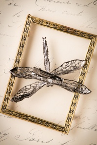 Foxy - 20s Sparkling Dragonfly Hair Clip and Brooch in Silver 3