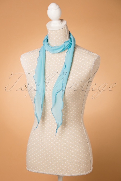 ZaZoo - Chiffon sjaal in hemelsblauw 4