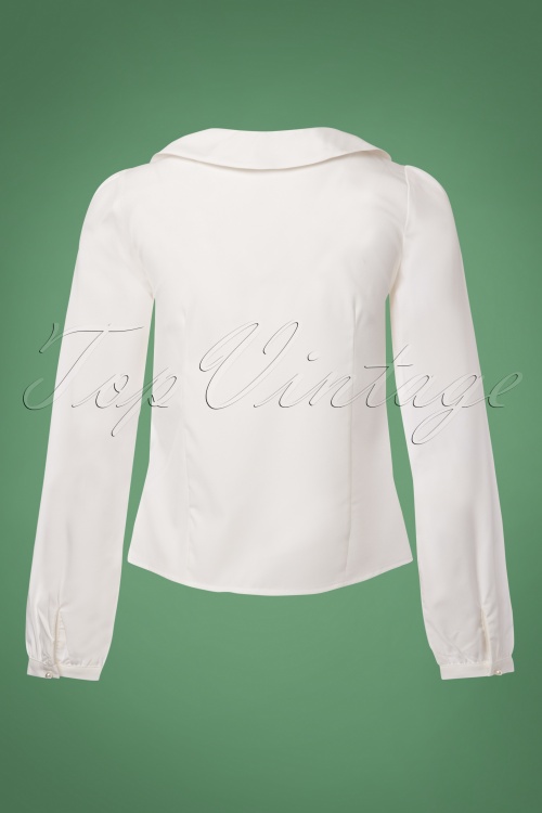 Banned Retro - 40s Sailor Rose Blouse in Ivory 6