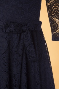 Vintage Chic for Topvintage - Myra Lace Tea Dress Années 50 en Bleu Marine 4