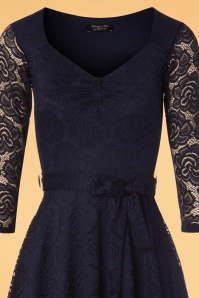 Vintage Chic for Topvintage - Myra Lace Tea Dress Années 50 en Bleu Marine 3