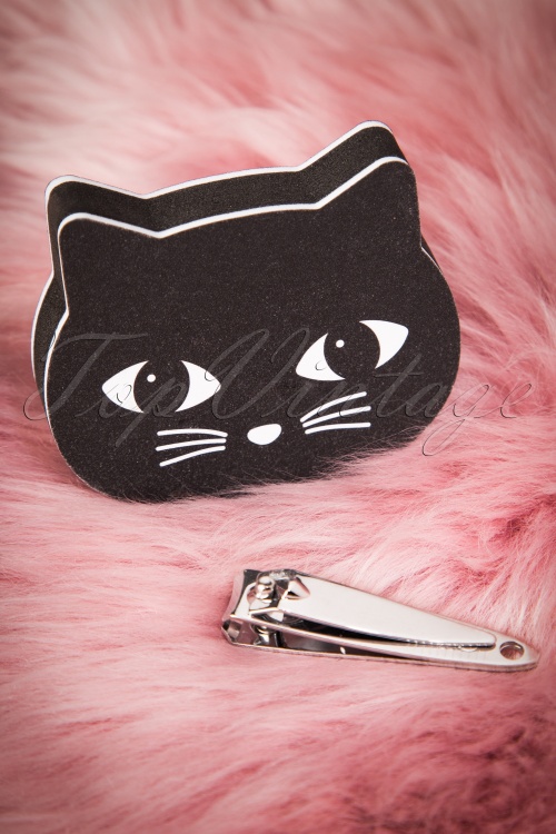 Sass & Belle - 60s Black Cat Nail Buffer and Clippers
