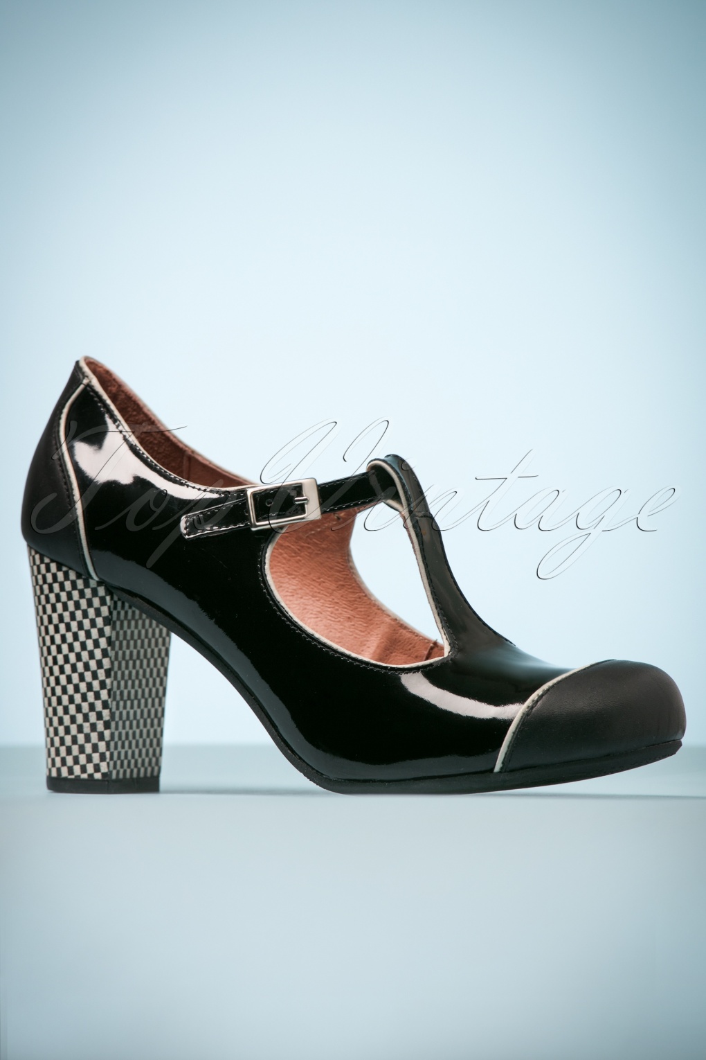Nemonic Leder Mary Jane Pumps in Schwarz Einkaufen bei Topvintage
