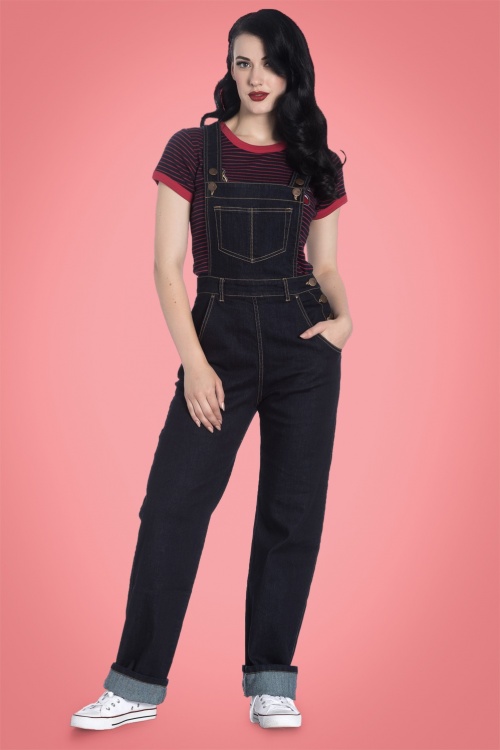 Bunny - 40s Elly May Dungarees in Denim