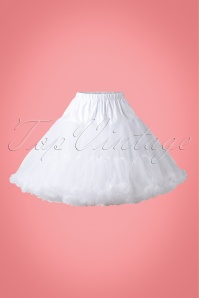 Bunny - 50s Retro Short Petticoat Chiffon in White 3