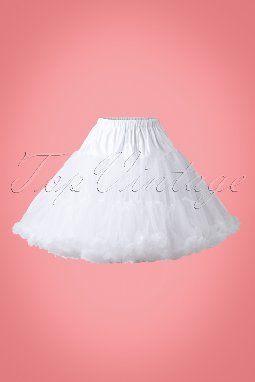 Bunny - Retro Short Petticoat Chiffon Années 50 en Blanc 3