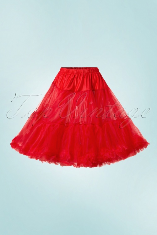 Bunny - Retro korte petticoat chiffon in rood 3